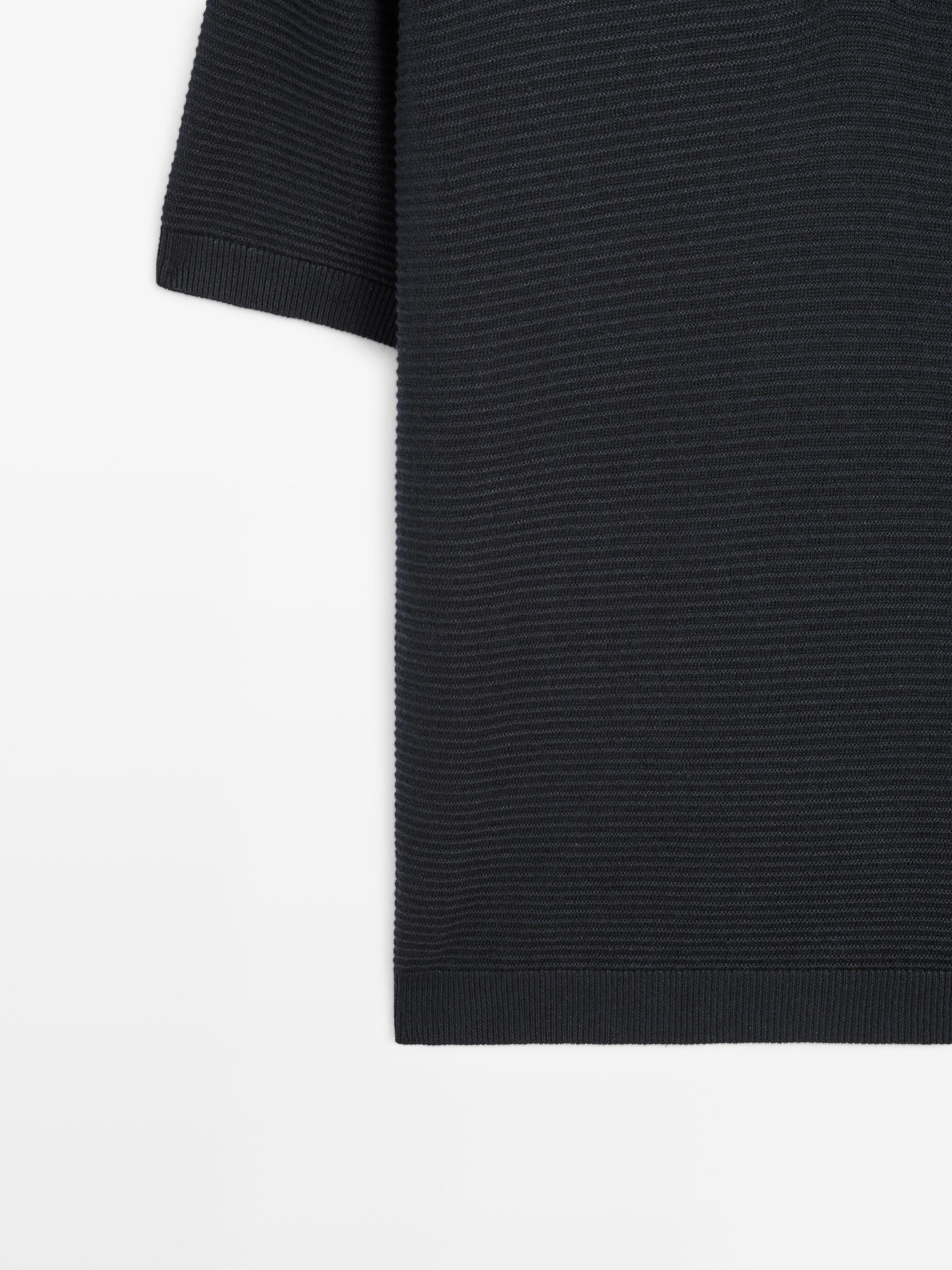 Polo à manches courtes en maille de lin et coton